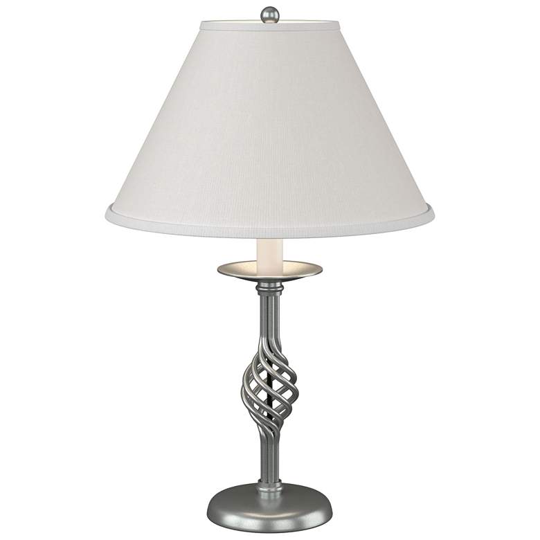 Image 1 Twist Basket 25.5"H Vintage Platinum Table Lamp w/ Natural Anna Shade