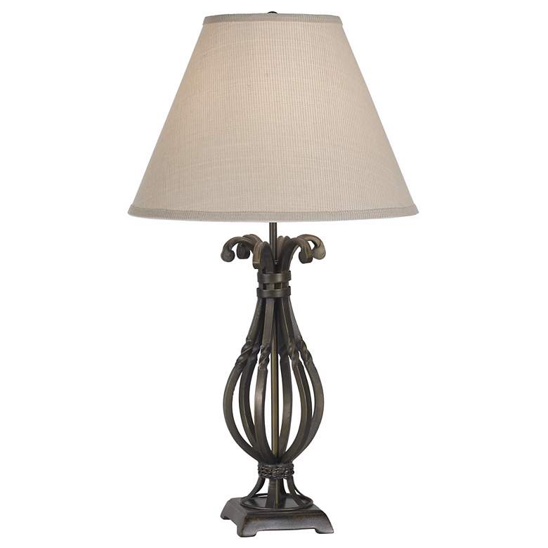 Image 1 Twist Cage Wrought Iron Table Lamp