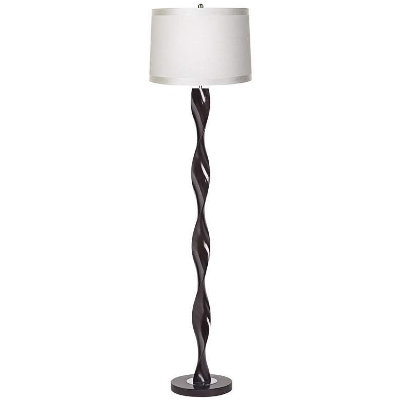 Image 1 Twist Floor Lamp with Off-White Drum Shade