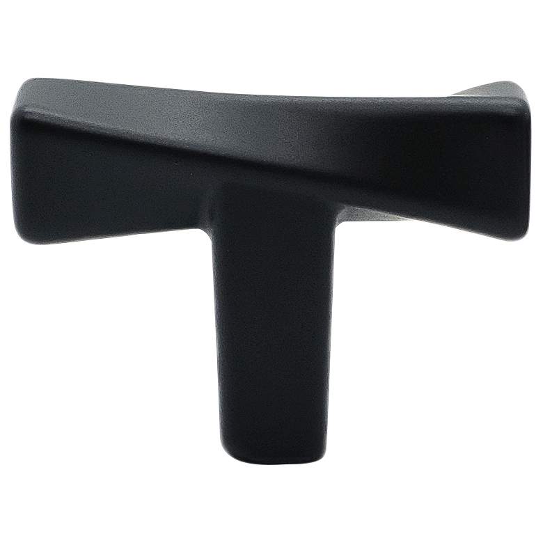 Image 1 Twist Matte Black Metal 1 3/4" Wide Cabinet T-Knob