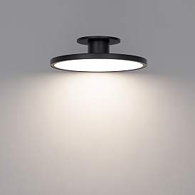 Image4 of Twist-N-Lite 2.88"H x 11"W 1-Light Semi-Flush Mount in Black more views