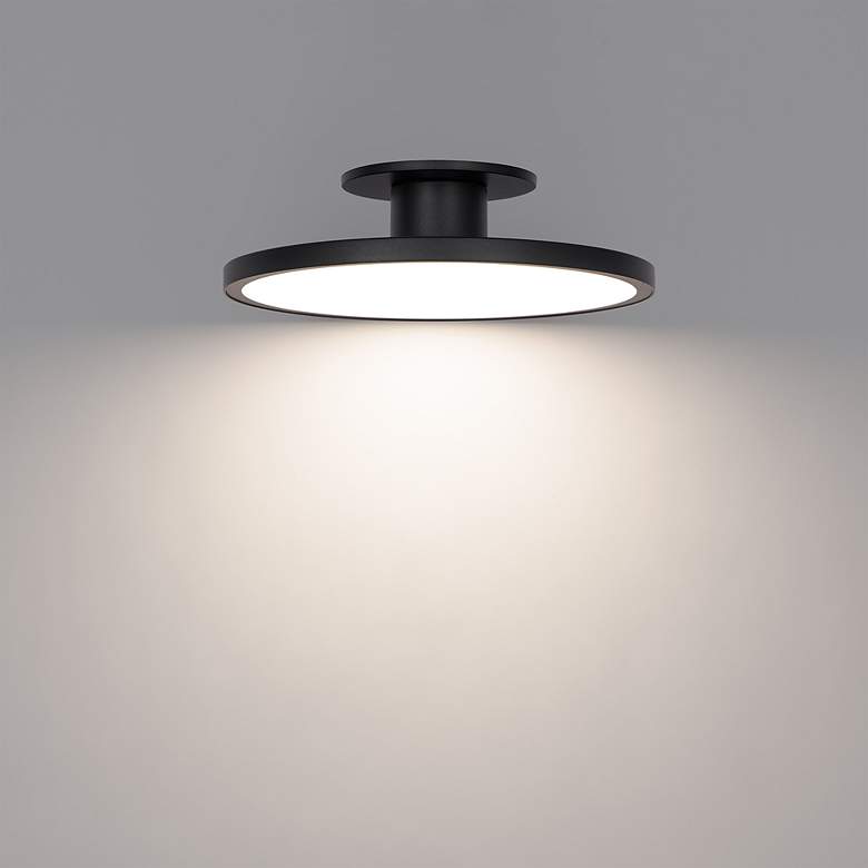 Image 4 Twist-N-Lite 2.88"H x 11"W 1-Light Semi-Flush Mount in Black more views
