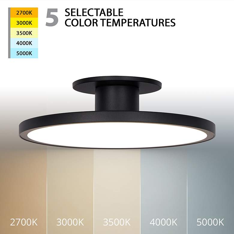 Image 5 Twist-N-Lite 2.88"H x 11"W 1-Light Semi-Flush Mount in Black more views