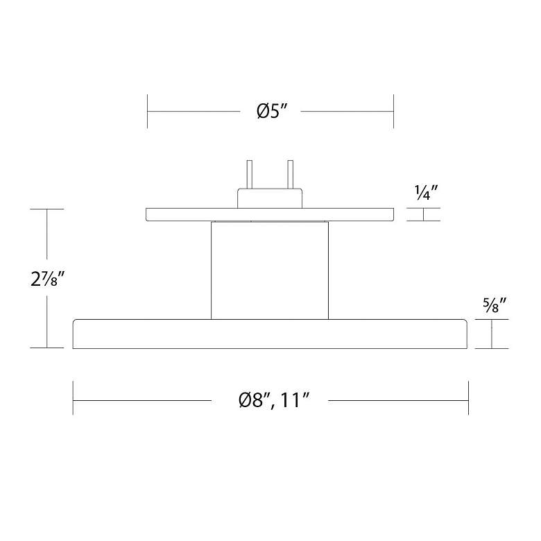 Image 4 Twist-N-Lite 2.88"H x 11"W 1-Light Semi-Flush Mount in Brushed Nickel more views
