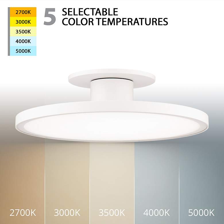 Image 3 Twist-N-Lite 2.88"H x 11"W 1-Light Semi-Flush Mount in White more views