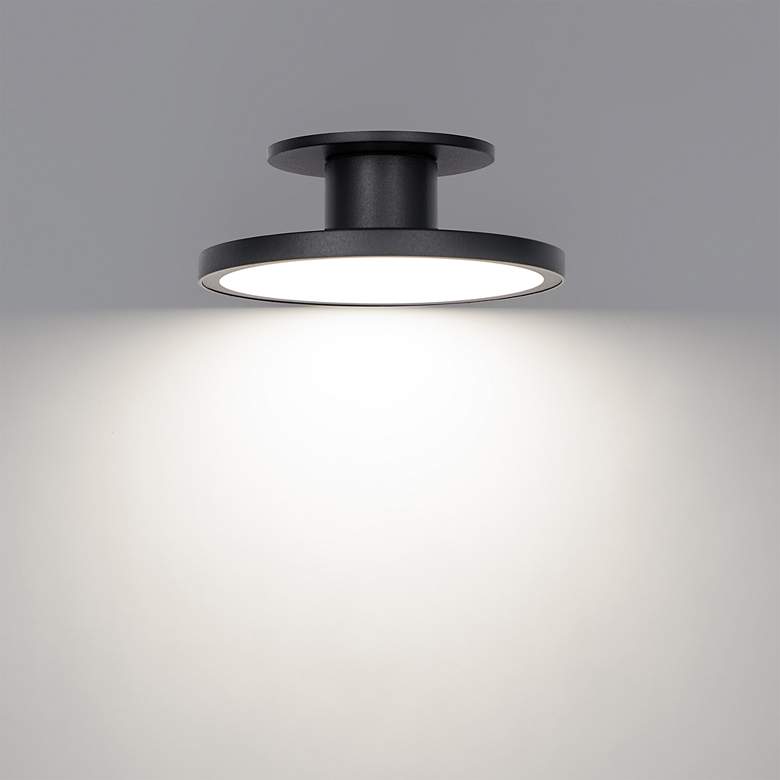 Image 4 Twist-N-Lite 2.88"H x 8"W 1-Light Semi-Flush Mount in Black more views