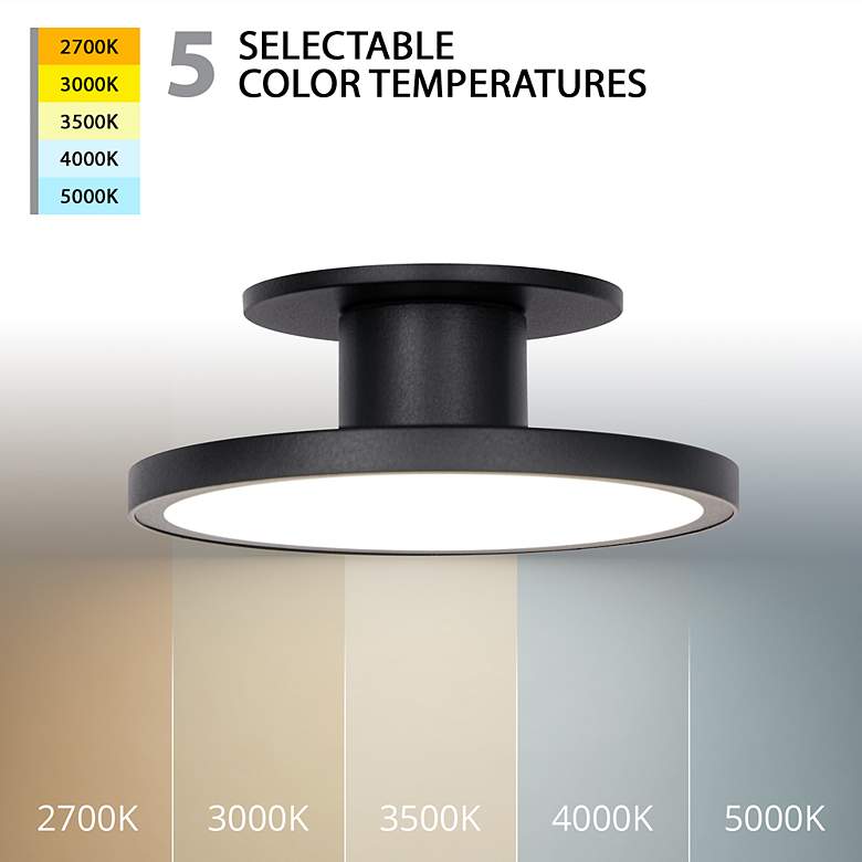 Image 5 Twist-N-Lite 2.88"H x 8"W 1-Light Semi-Flush Mount in Black more views