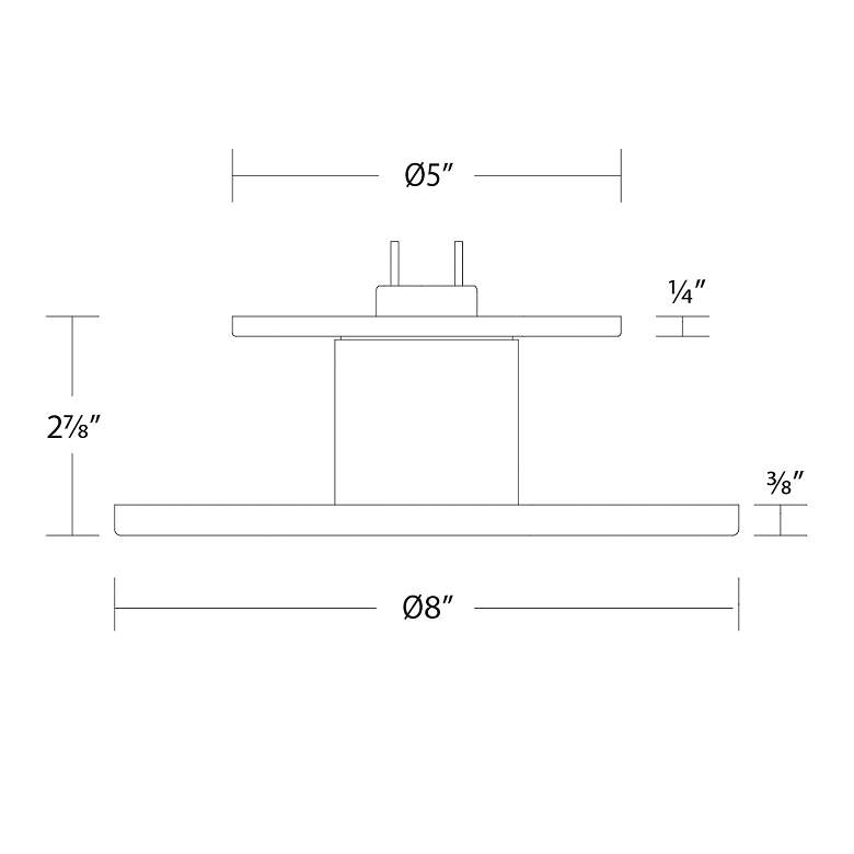 Image 6 Twist-N-Lite 2.88"H x 8"W 1-Light Semi-Flush Mount in Brushed Nickel more views