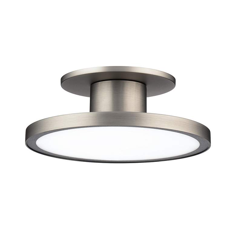 Image 2 Twist-N-Lite 2.88"H x 8"W 1-Light Semi-Flush Mount in Brushed Nickel more views