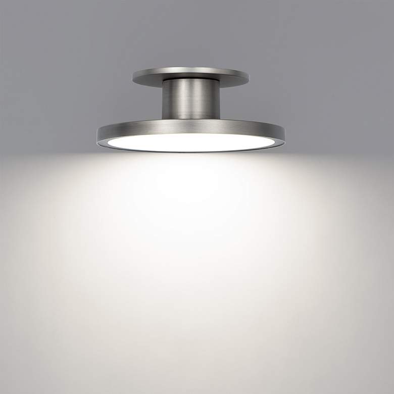 Image 3 Twist-N-Lite 2.88"H x 8"W 1-Light Semi-Flush Mount in Brushed Nickel more views