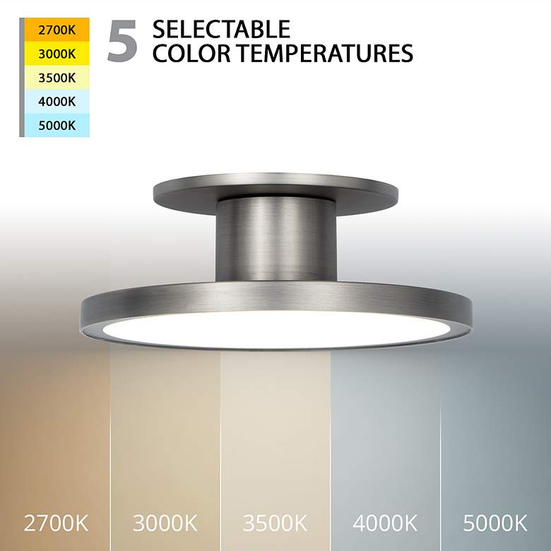 Image 4 Twist-N-Lite 2.88"H x 8"W 1-Light Semi-Flush Mount in Brushed Nickel more views