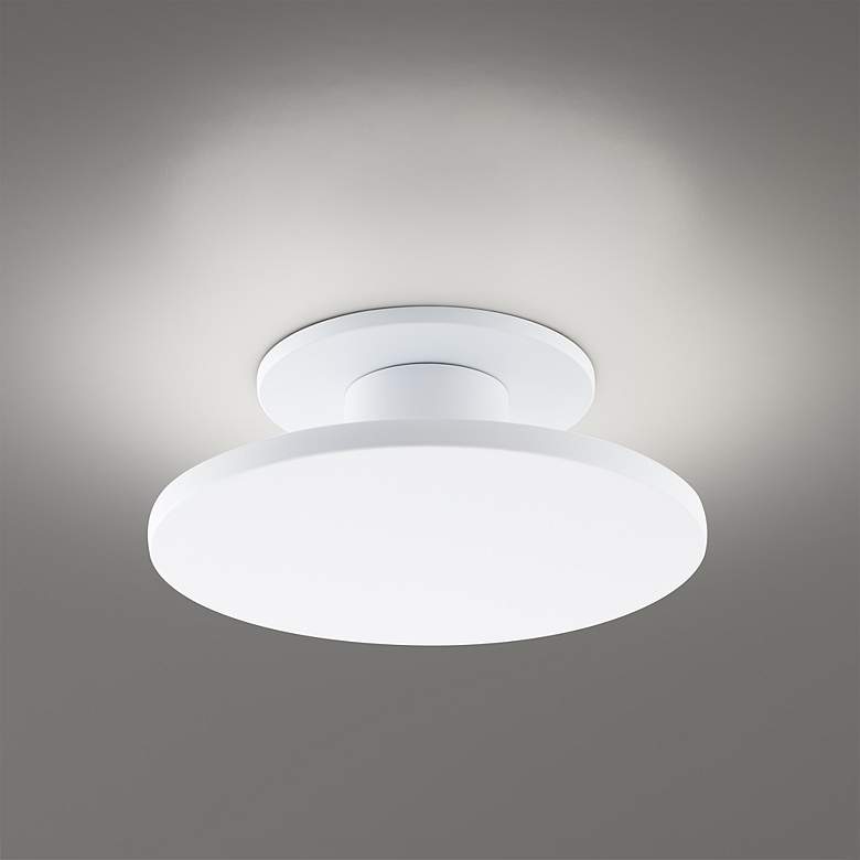 Image 4 Twist-N-Lite 2.88"H x 8"W 1-Light Semi-Flush Mount in White more views