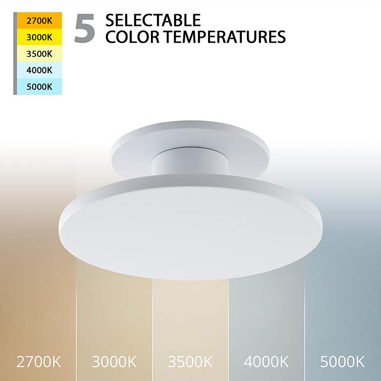Image 5 Twist-N-Lite 2.88"H x 8"W 1-Light Semi-Flush Mount in White more views