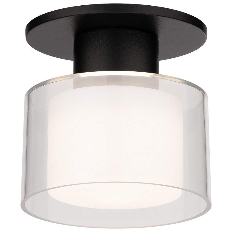 Image 1 Twist-N-Lite 5"H x 5"W 1-Light Semi-Flush Mount in Black
