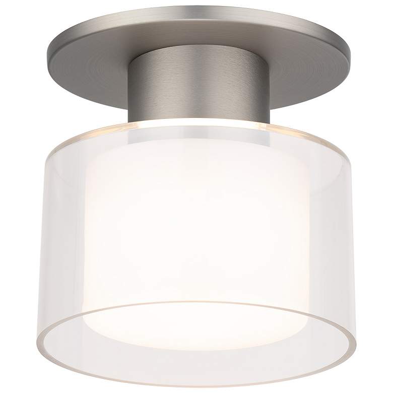 Image 1 Twist-N-Lite 5"H x 5"W 1-Light Semi-Flush Mount in Brushed Nickel