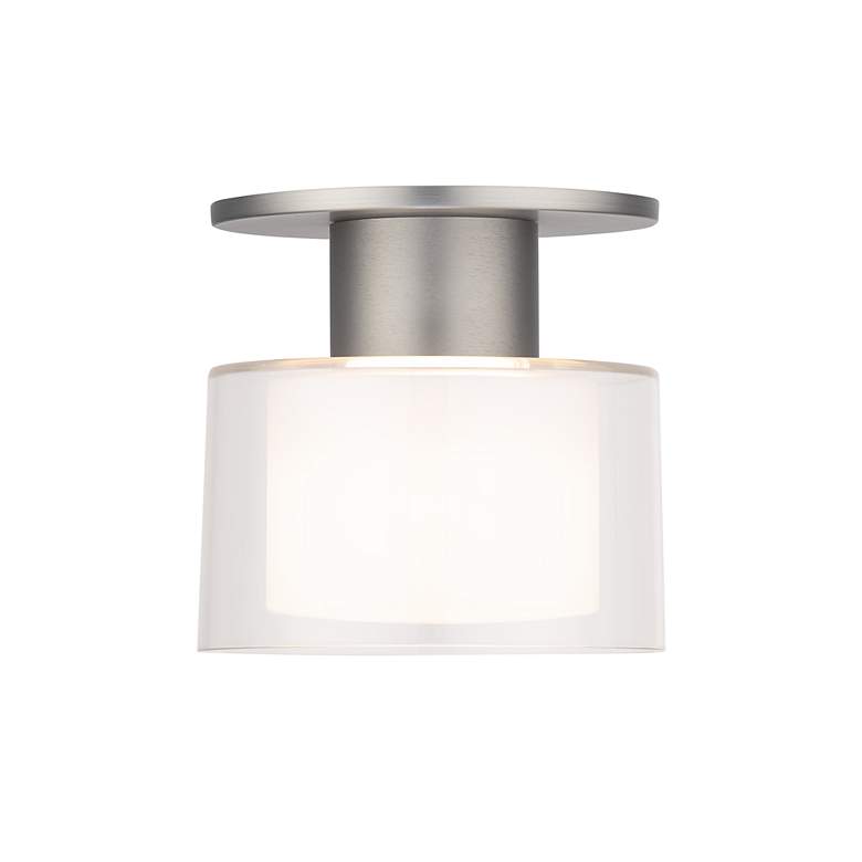 Image 2 Twist-N-Lite 5"H x 5"W 1-Light Semi-Flush Mount in Brushed Nickel more views