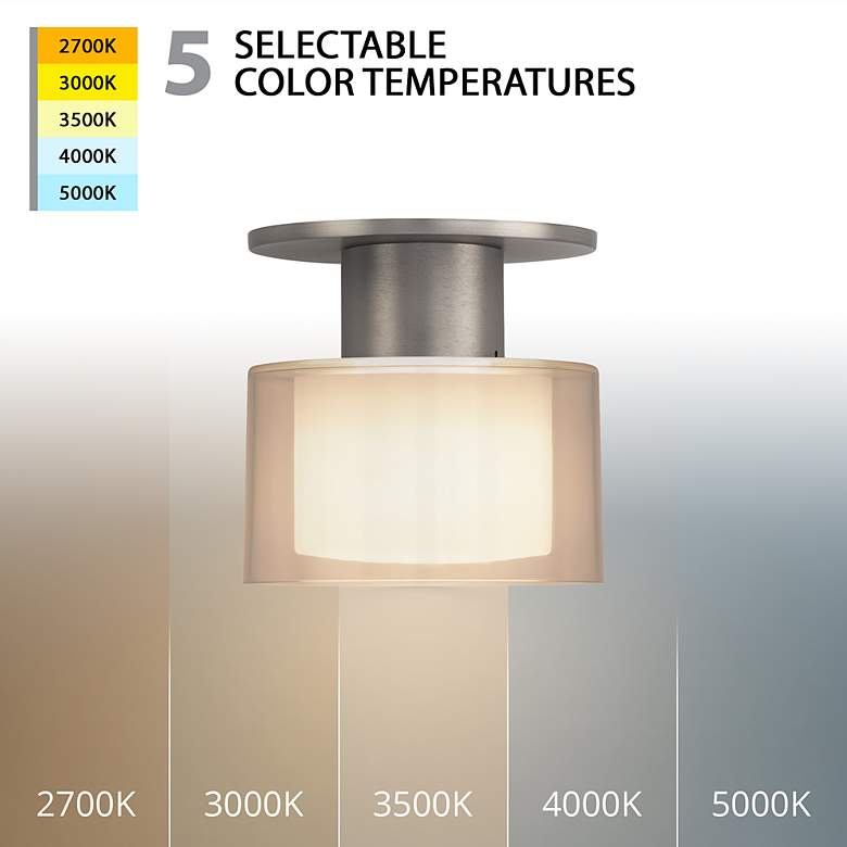 Image 4 Twist-N-Lite 5"H x 5"W 1-Light Semi-Flush Mount in Brushed Nickel more views