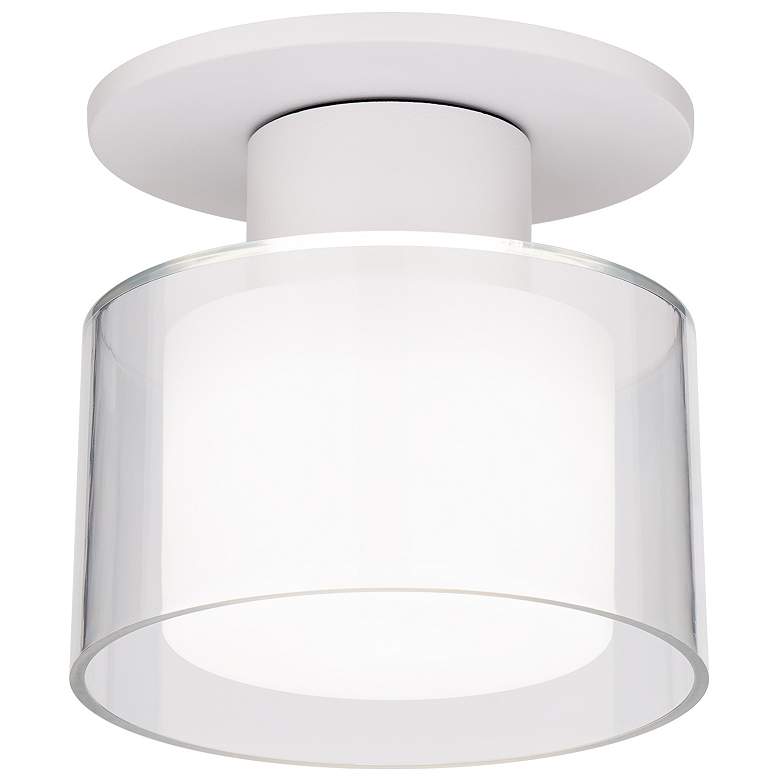 Image 1 Twist-N-Lite 5"H x 5"W 1-Light Semi-Flush Mount in White