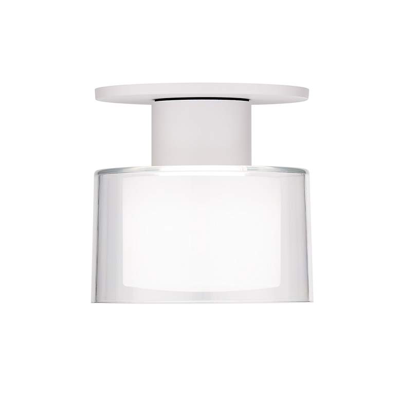 Image 2 Twist-N-Lite 5"H x 5"W 1-Light Semi-Flush Mount in White more views