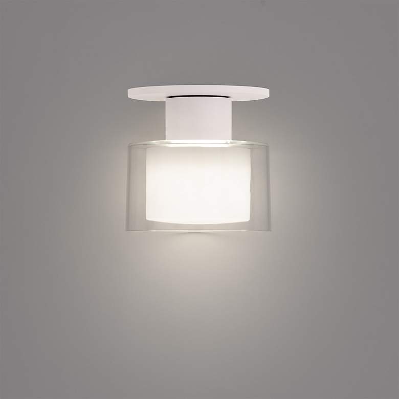 Image 3 Twist-N-Lite 5"H x 5"W 1-Light Semi-Flush Mount in White more views