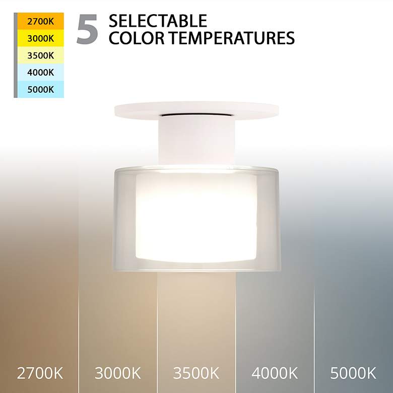 Image 4 Twist-N-Lite 5"H x 5"W 1-Light Semi-Flush Mount in White more views