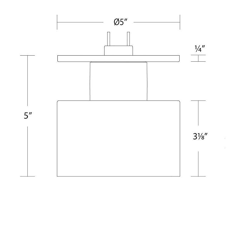 Image 5 Twist-N-Lite 5"H x 5"W 1-Light Semi-Flush Mount in White more views
