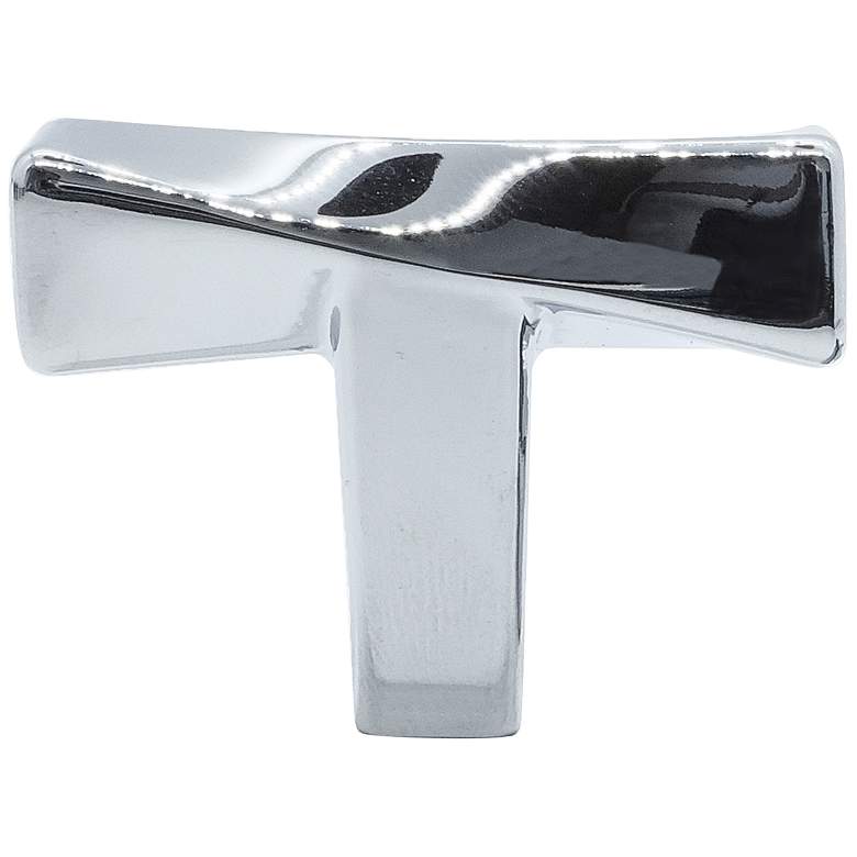 Image 1 Twist Polished Chrome Metal 1 3/4" Wide Cabinet T-Knob