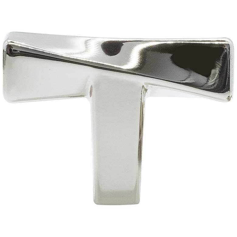 Image 1 Twist Polished Nickel Metal 1 3/4" Wide Cabinet T-Knob