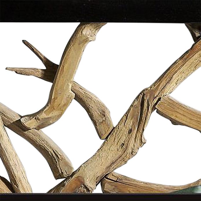 Twist Rustic Black and Natural Wood King Headboard 578W0 Lamps Plus