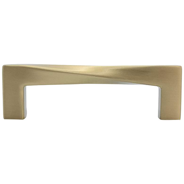 Image 1 Twist Satin Brass Metal 4 1/4" Wide Cabinet Pull