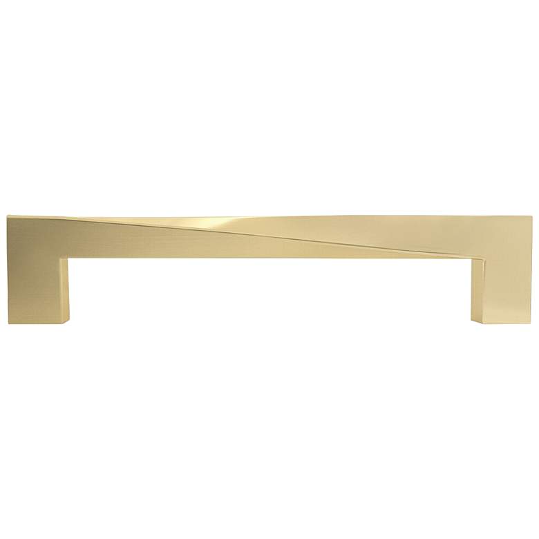 Image 1 Twist Satin Brass Metal 5 1/2" Wide Cabinet Pull