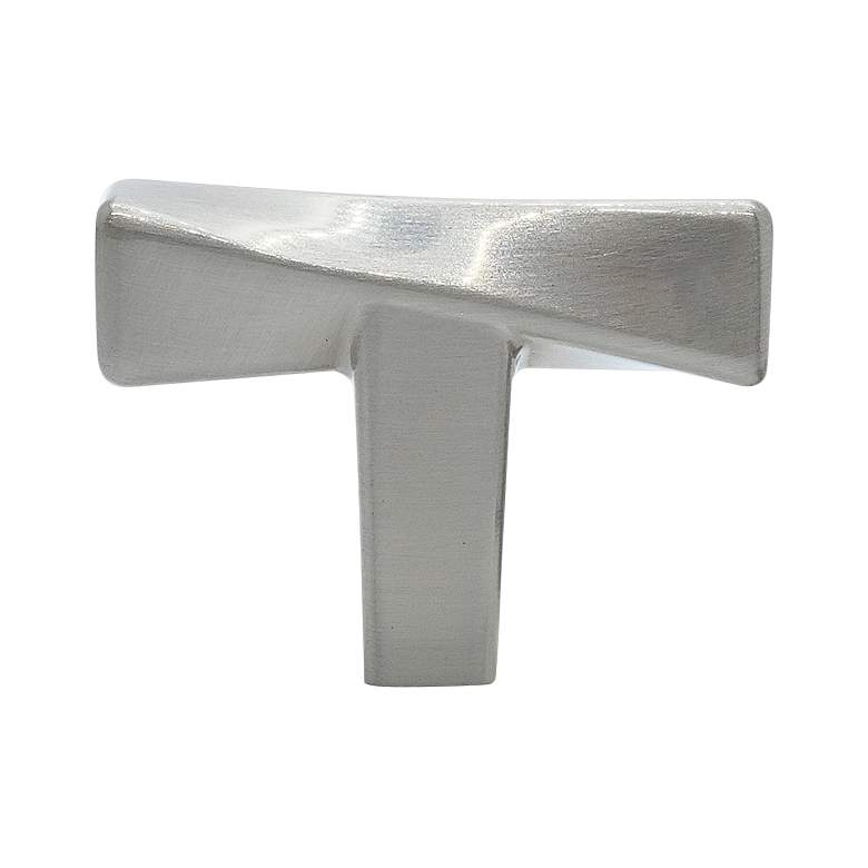 Image 1 Twist Satin Nickel Metal 1 3/4" Wide Cabinet T-Knob