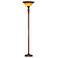 Twisted Cage Glass Shade Torchiere Floor Lamp