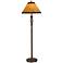 Twisted Cage Rust Leatherette Shade Floor Lamp