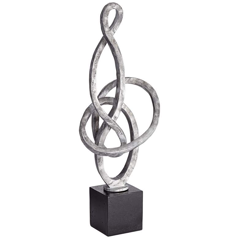Twisted Matte Gray and Black 24&quot; High Circle Sculpture more views