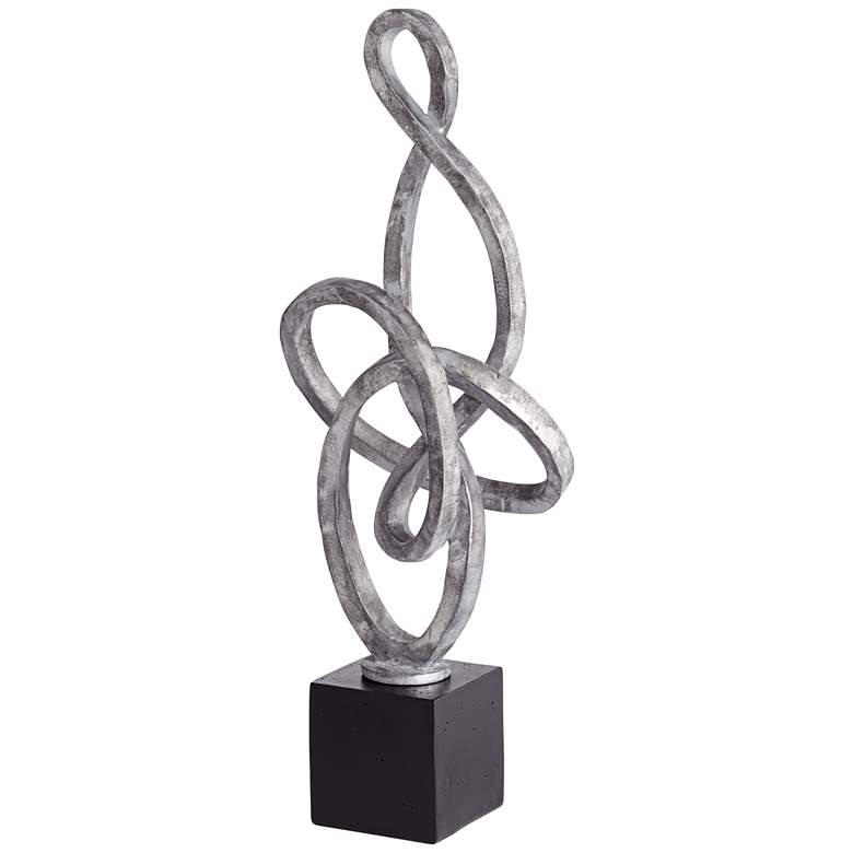 Twisted Matte Gray and Black 24&quot; High Circle Sculpture more views