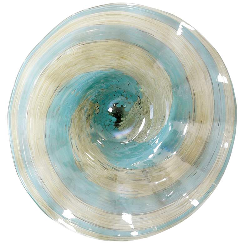 Image 1 Twisted Water And Ice Platter - Hand Blown Decorative Platter - Blue, Cream