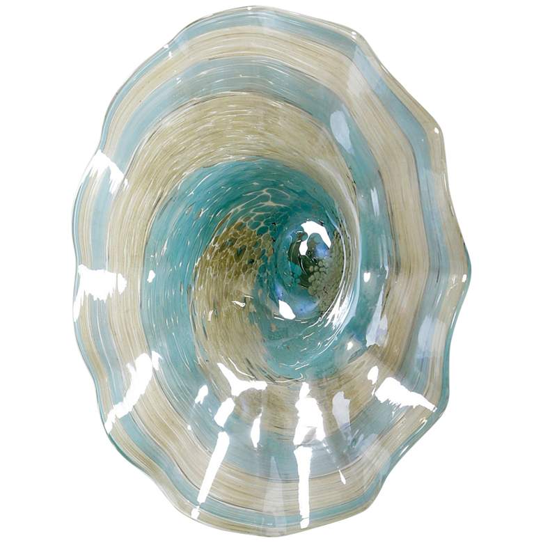 Image 2 Twisted Water And Ice Platter - Hand Blown Decorative Platter - Blue, Cream more views