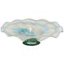 Twisted Water And Ice Platter - Hand Blown Decorative Platter - Blue, Cream