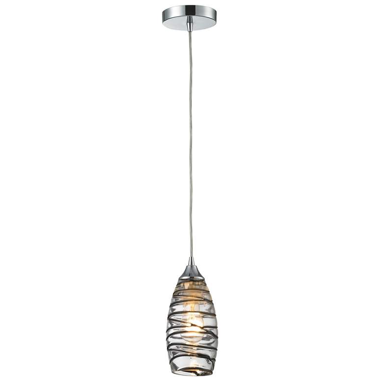 Image 1 Twister 5" Wide 1-Light Pendant - Polished Chrome (Includes Adapter Ki