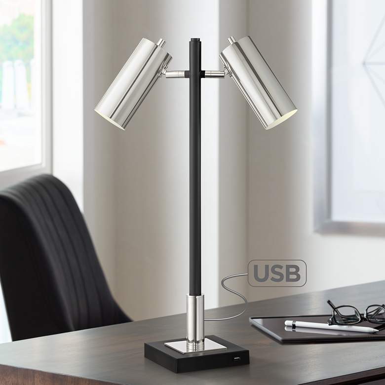 Image 1 Twix 2-Light Desk Lamp with USB Port