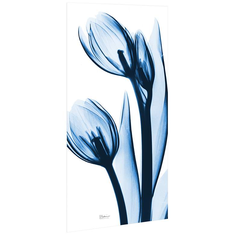 Image 3 Two Blue Tulips 48" High Tempered Glass Graphic Wall Art