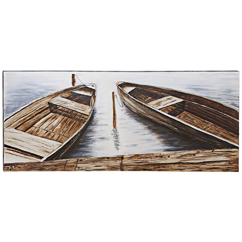 Image 1 Two Canoes 71 inch Wide Canvas Wall Art