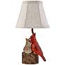 Two Cardinals 12 3/4" High Country Cottage Bird Accent Table Lamp