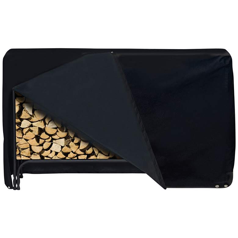 Image 1 Two Dogs Designs 96" Black Outdoor Log Rack Cover