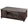 Two Door, One Drawer and Shelf Wooden Coffee Table - Dark Brown