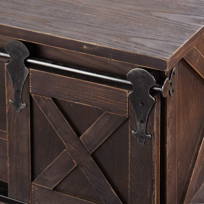 Image 3 Two Door, One Drawer and Shelf Wooden Coffee Table - Dark Brown more views