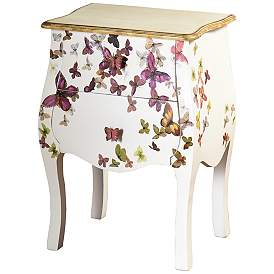 Image2 of Two Drawer Hand-Painted Accent Cabinet - White/Natural