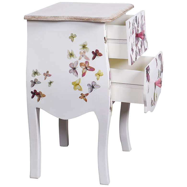 Image 6 Two Drawer Hand-Painted Accent Cabinet - White/Natural more views