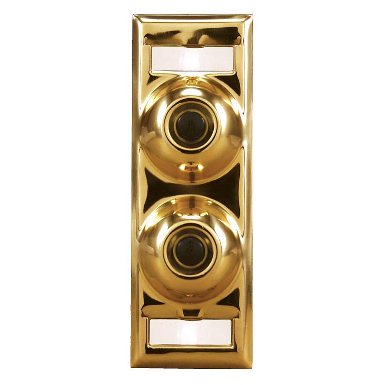 Image 1 Two-Family Polished Brass Doorbell Button